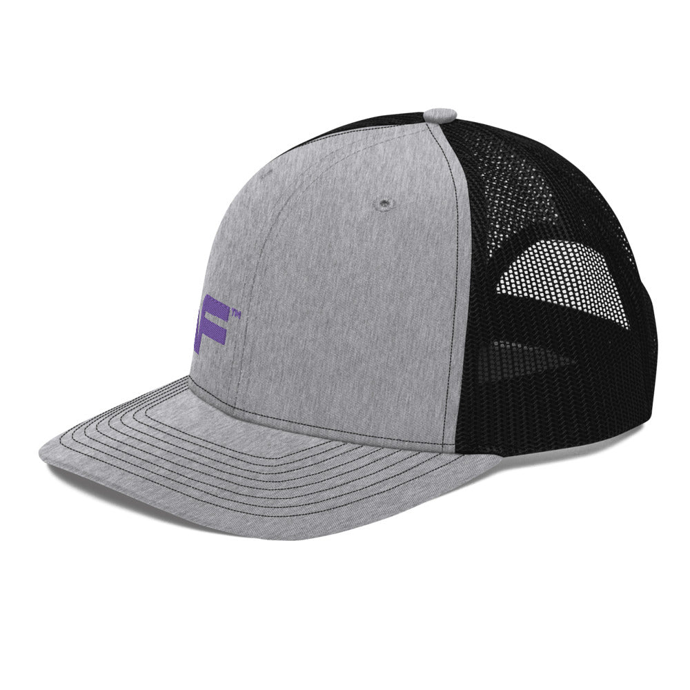 (Heather Grey/Black) Offset Purple AF Trucker Cap