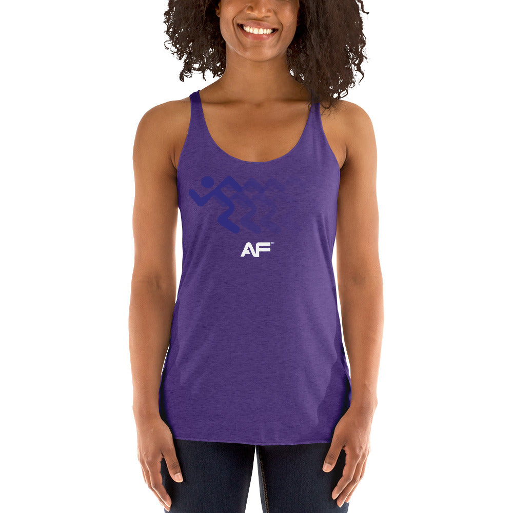 Purple) Dark Purple Fade + White AF Logo Tri-Blend Women's